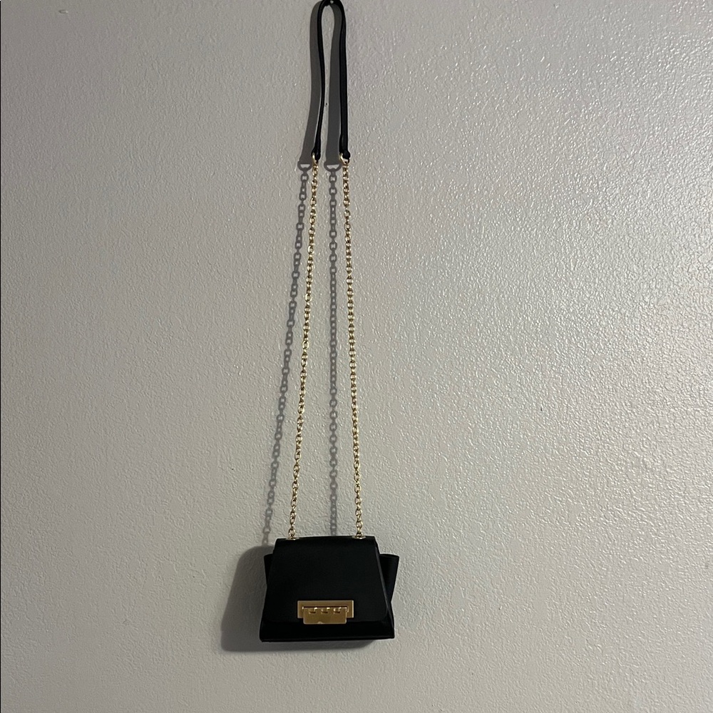Zac Posen Black Crossbody mini Bag with Gold Chain